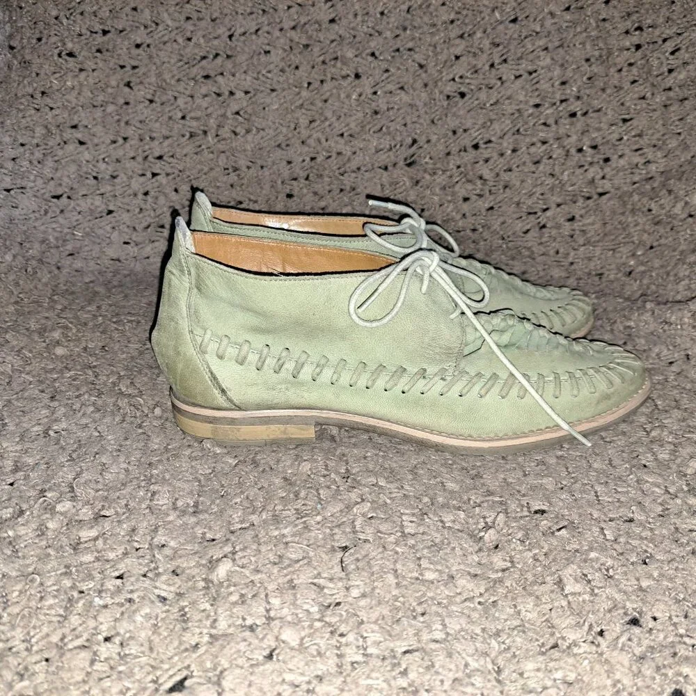 OFFICE London-Sage Green Nubuck Fisherman/Ghillie Sandals-Sz 40-Excellent - Picture 5 of 8